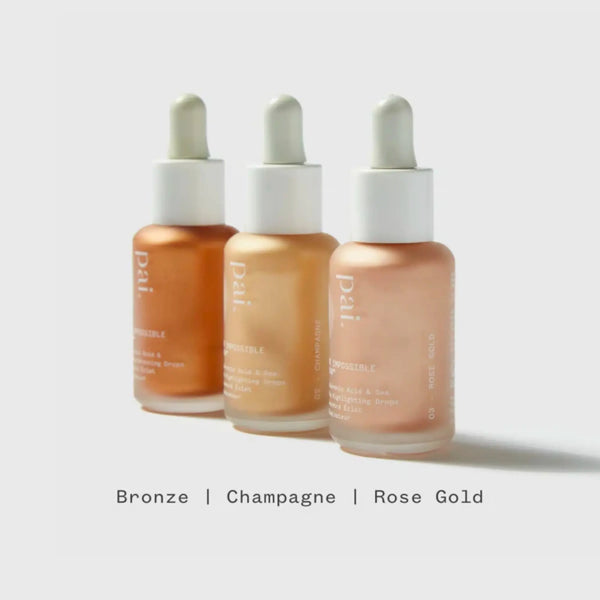 Kit Trío Impossible Glow: Bronze + Champagne + Rose Gold Pai Skincare